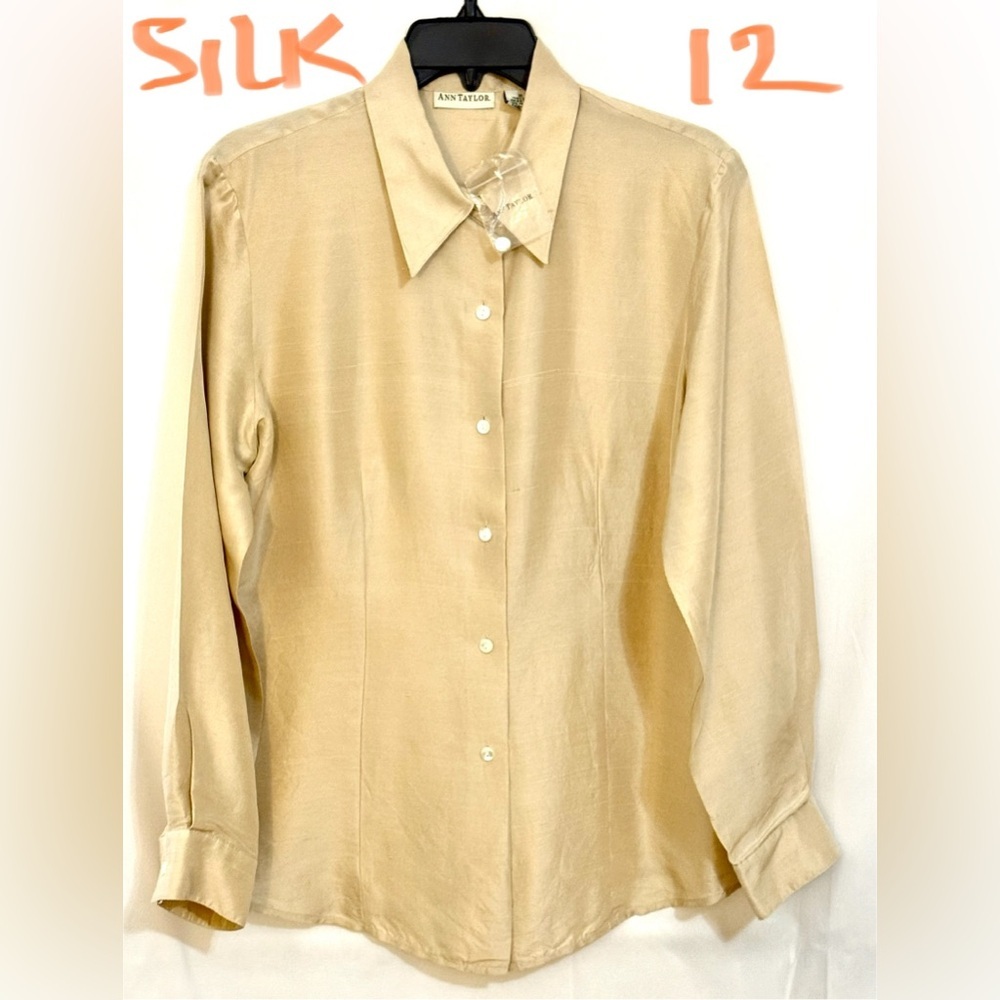 Vintage Ann Taylor Cream Silk Blouse/just professionally dry cleaned